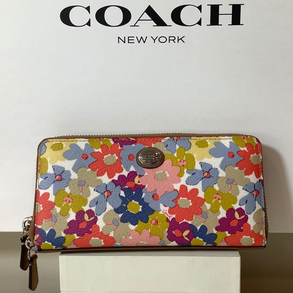 Coach Floral Print Accordion Wallet